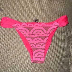 COPY - PILLYQ PINK CRUSH LACE FANNED TEENY BOTTOMS